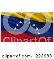 Poster, Art Print Of 3d Waving Flag Of Venezuela With Rippled Fabric