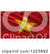 Poster, Art Print Of 3d Waving Flag Of Vietnam With Rippled Fabric