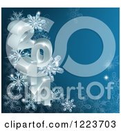 Poster, Art Print Of 3d Year 2014 With Snowflakes On Blue