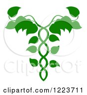 Poster, Art Print Of Leafy Green Medical Dna Caduceus Plant