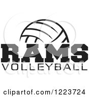 Poster, Art Print Of Black And White Ball With Rams Volleyball Text