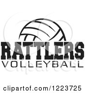 Poster, Art Print Of Black And White Ball With Rattlers Volleyball Text