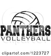 Poster, Art Print Of Black And White Ball With Panthers Volleyball Text