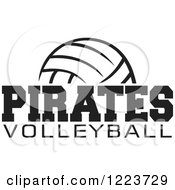 Poster, Art Print Of Black And White Ball With Pirates Volleyball Text