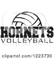 Poster, Art Print Of Black And White Ball With Hornets Volleyball Text