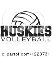 Poster, Art Print Of Black And White Ball With Huskies Volleyball Text