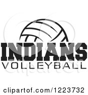 Poster, Art Print Of Black And White Ball With Indians Volleyball Text