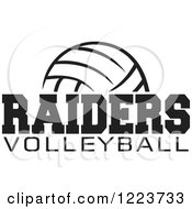 Poster, Art Print Of Black And White Ball With Raiders Volleyball Text