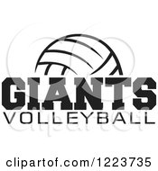 Poster, Art Print Of Black And White Ball With Giants Volleyball Text