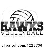 Poster, Art Print Of Black And White Ball With Hawks Volleyball Text
