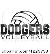 Clipart Of A Black And White Ball With DODGERS VOLLEYBALL Text Royalty Free Vector Illustration
