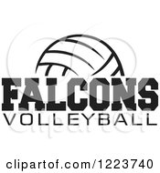 Poster, Art Print Of Black And White Ball With Falcons Volleyball Text