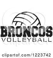 Clipart Of A Black And White Ball With BRONCOS VOLLEYBALL Text Royalty Free Vector Illustration