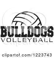 Clipart Of A Black And White Ball With BULLDOGS VOLLEYBALL Text Royalty Free Vector Illustration