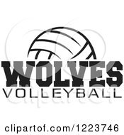 Clipart Of A Black And White Ball With WOLVES VOLLEYBALL Text Royalty Free Vector Illustration