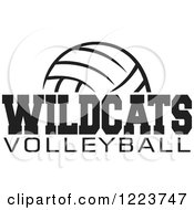 Clipart Of A Black And White Ball With WILDCATS VOLLEYBALL Text Royalty Free Vector Illustration