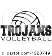 Clipart Of A Black And White Ball With TROJANS VOLLEYBALL Text Royalty Free Vector Illustration by Johnny Sajem