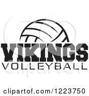 Clipart Of A Black And White Ball With VIKINGS VOLLEYBALL Text Royalty Free Vector Illustration