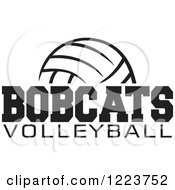 Poster, Art Print Of Black And White Ball With Bobcats Volleyball Text