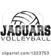 Clipart Of A Black And White Ball With JAGUARS VOLLEYBALL Text Royalty Free Vector Illustration