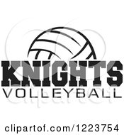 Clipart Of A Black And White Ball With KNIGHTS VOLLEYBALL Text Royalty Free Vector Illustration