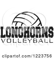 Clipart Of A Black And White Ball With LONGHORNS VOLLEYBALL Text Royalty Free Vector Illustration