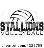 Clipart Of A Black And White Ball With STALLIONS VOLLEYBALL Text Royalty Free Vector Illustration by Johnny Sajem