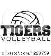 Clipart Of A Black And White Ball With TIGERS VOLLEYBALL Text Royalty Free Vector Illustration by Johnny Sajem