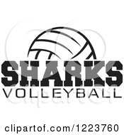 Poster, Art Print Of Black And White Ball With Sharks Volleyball Text