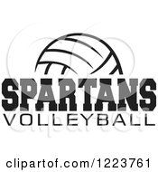 Poster, Art Print Of Black And White Ball With Spartans Volleyball Text