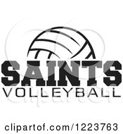 Poster, Art Print Of Black And White Ball With Saints Volleyball Text