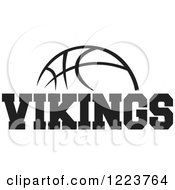 Poster, Art Print Of Black And White Basketball With Vikings Text