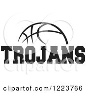 Poster, Art Print Of Black And White Basketball With Trojans Text