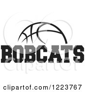 Clipart Of A Black And White Basketball With BOBCATS Text Royalty Free Vector Illustration by Johnny Sajem
