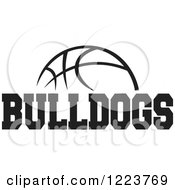 Clipart Of A Black And White Basketball With BULLDOGS Text Royalty Free Vector Illustration