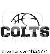 Poster, Art Print Of Black And White Basketball With Colts Text