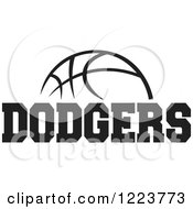 Clipart Of A Black And White Basketball With DODGERS Text Royalty Free Vector Illustration