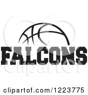 Poster, Art Print Of Black And White Basketball With Falcons Text