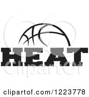 Poster, Art Print Of Black And White Basketball With Heat Text