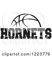 Poster, Art Print Of Black And White Basketball With Hornets Text