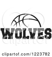 Poster, Art Print Of Black And White Basketball With Wolves Text