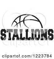 Poster, Art Print Of Black And White Basketball With Stallions Text