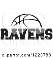 Poster, Art Print Of Black And White Basketball With Ravens Text