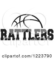 Poster, Art Print Of Black And White Basketball With Rattlers Text