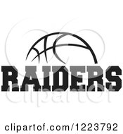 Poster, Art Print Of Black And White Basketball With Raiders Text