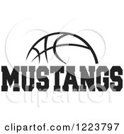 Poster, Art Print Of Black And White Basketball With Mustangs Text