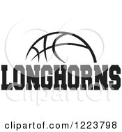 Poster, Art Print Of Black And White Basketball With Longhorns Text