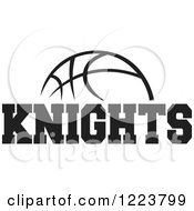 Poster, Art Print Of Black And White Basketball With Knights Text