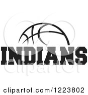 Poster, Art Print Of Black And White Basketball With Indians Text