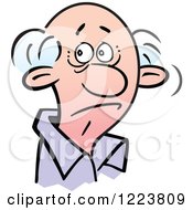 Clipart Of A Senor Man With A Doubtful Expression Royalty Free Vector Illustration